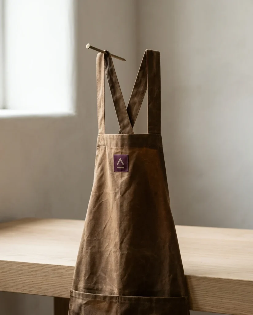 Shop Apron, Waxed Canvas Cross-Back — product view
