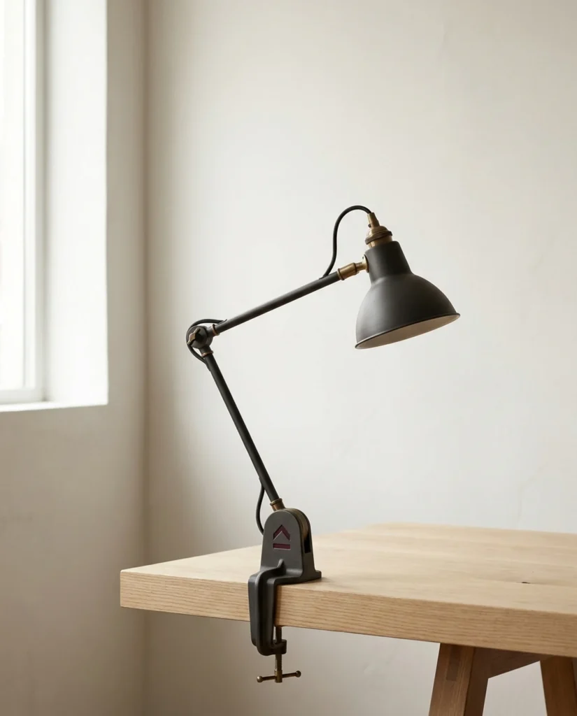 Clamp-On Bench Lamp, Articulated Arm — product view