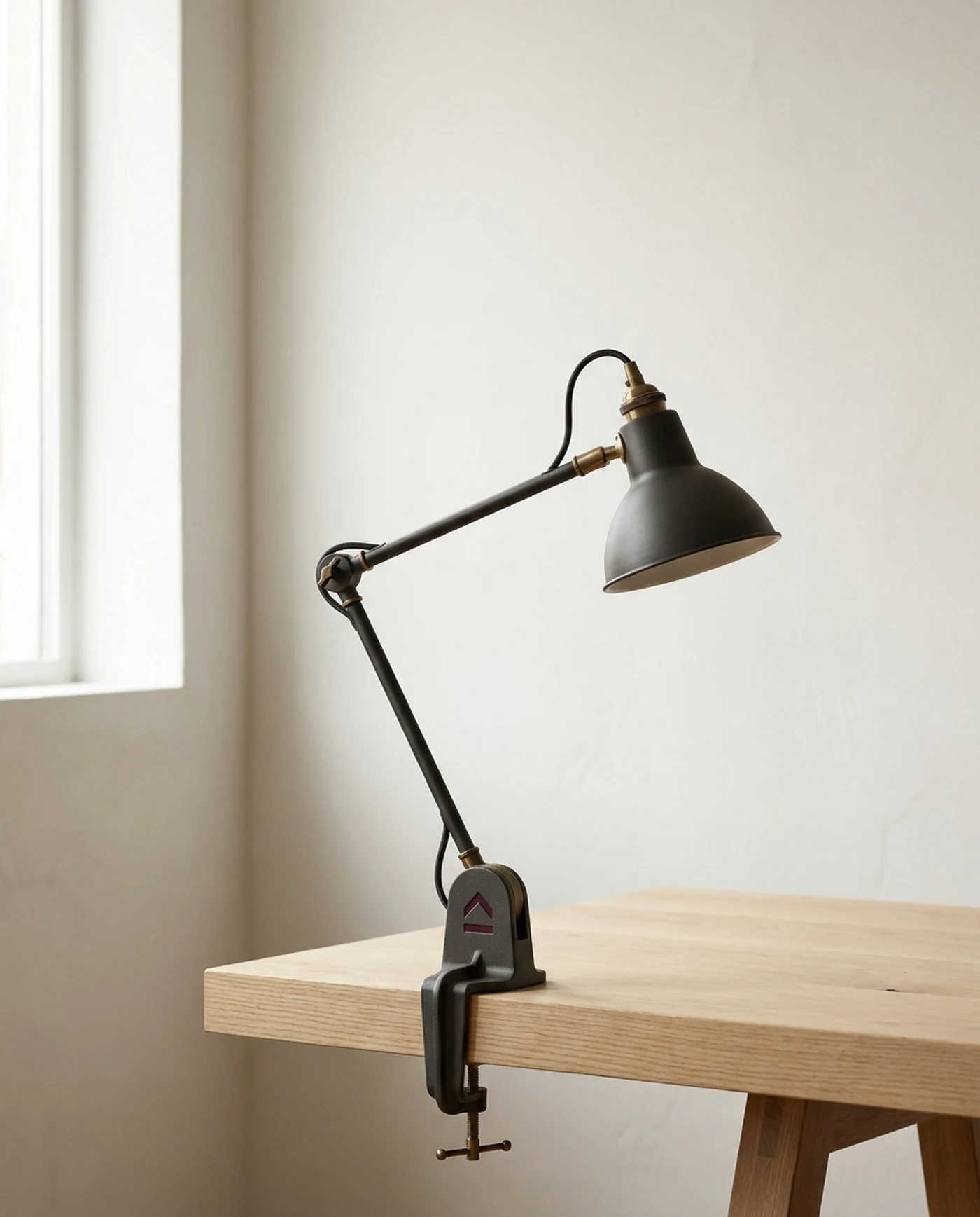 Clamp-On Bench Lamp, Articulated Arm — product view