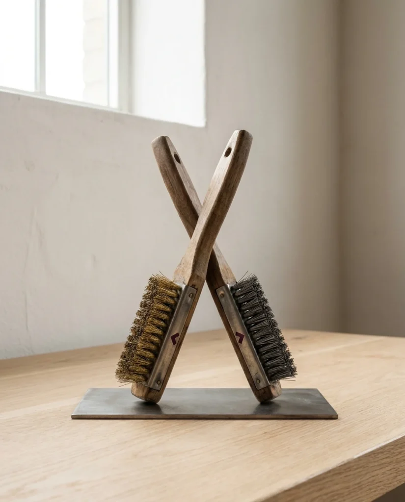 Wire Brush Set, Brass & Steel Pair — product view