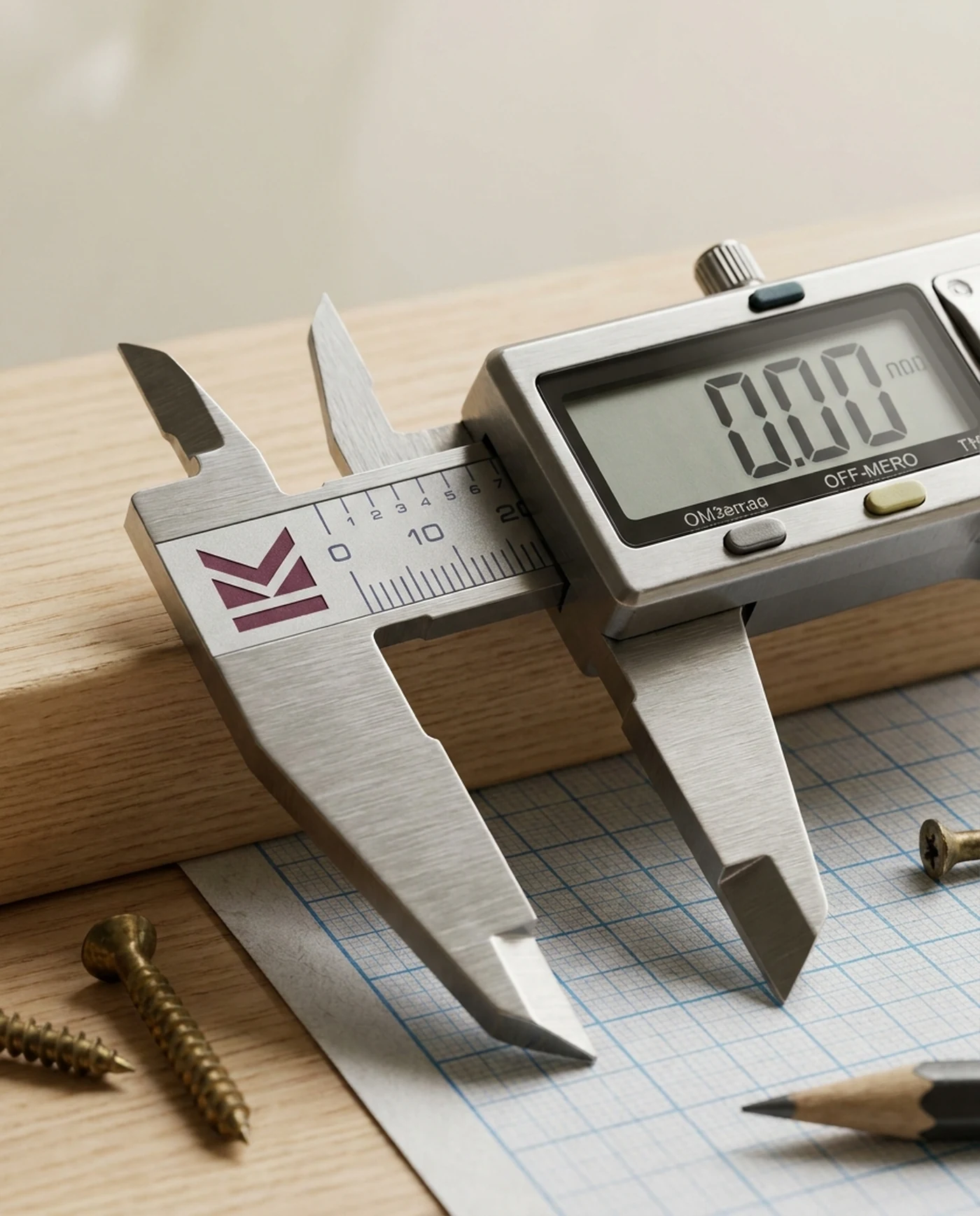 Digital Caliper, 150mm Stainless — material and maker's mark detail
