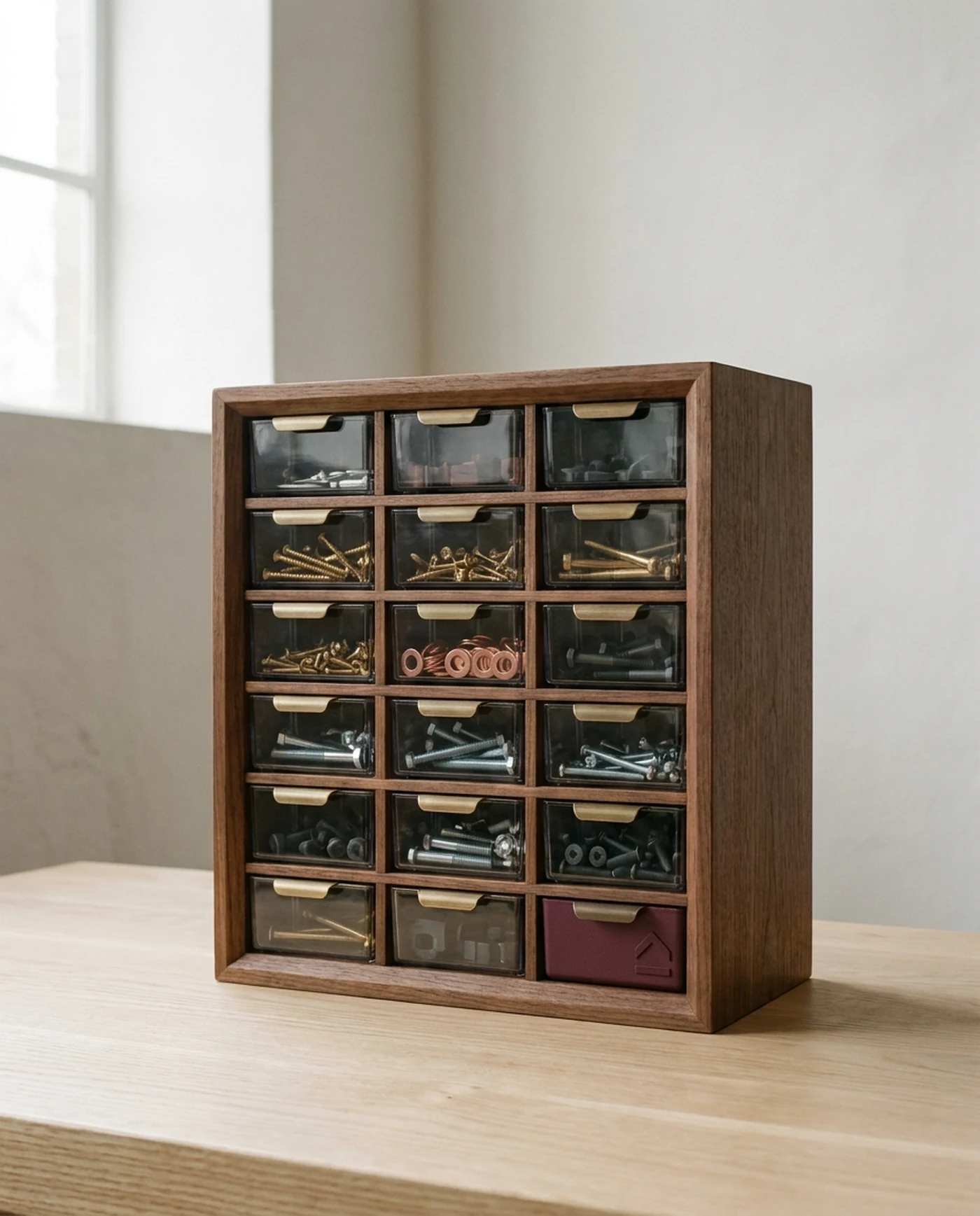 Small Parts Cabinet, 24 Clear Drawers โ product view