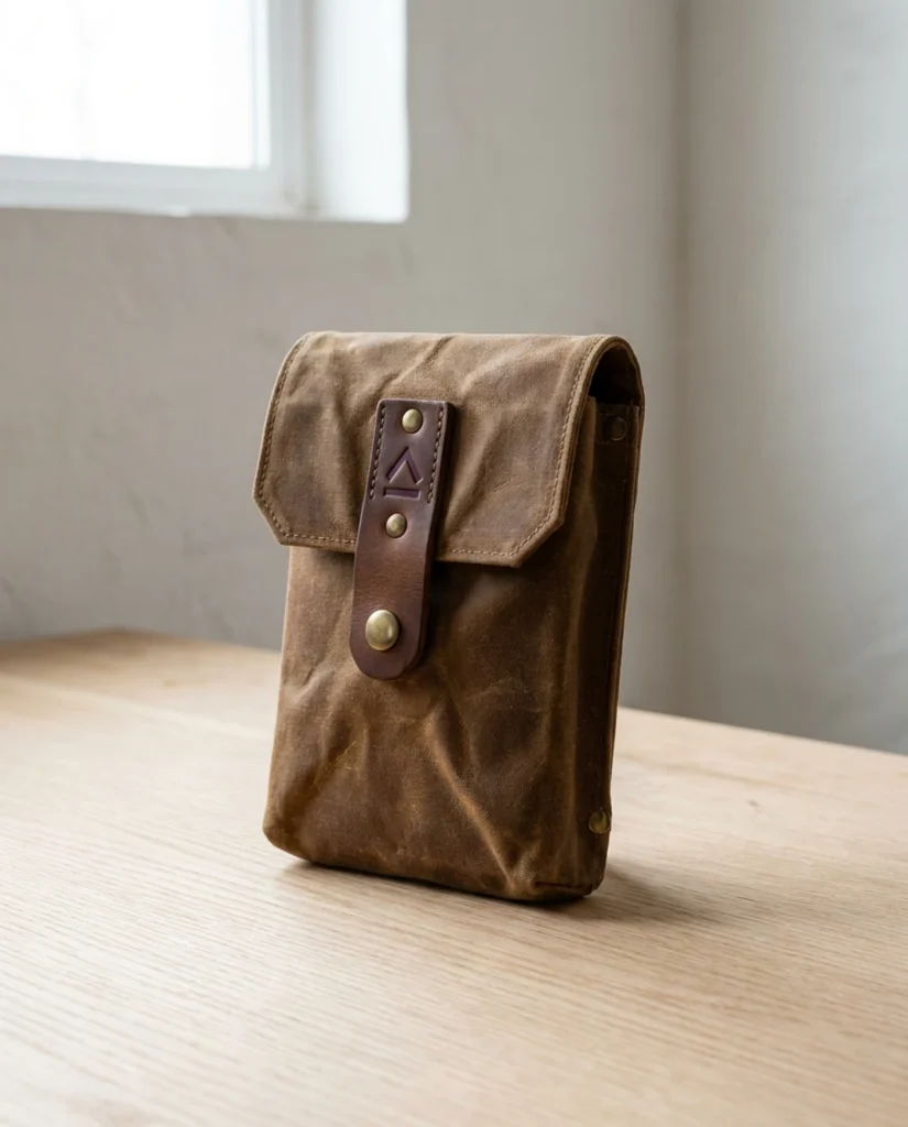 Canvas Fastener Pouch, Belt-Mounted — product view
